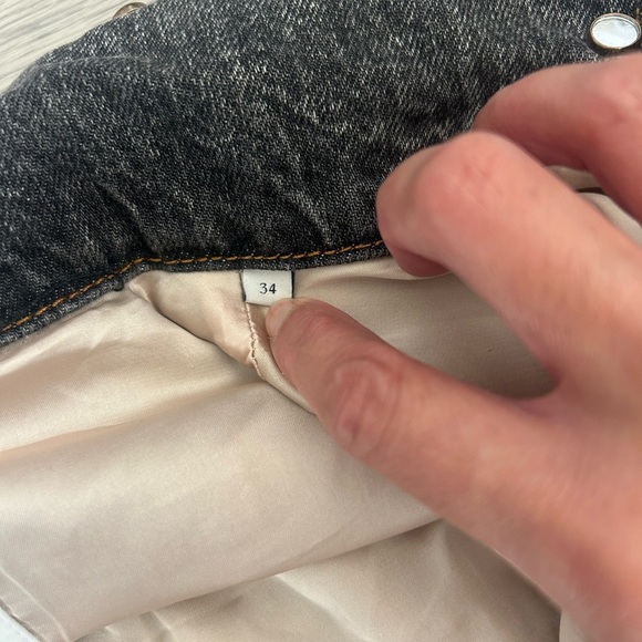 Sandro Mirrored Studded Black Washed Denim Jacket Size EU34 US4 - Picture 3 of 6